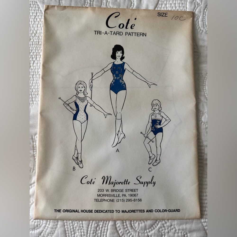 Vintage Coté Tri-A-Tard Pattern Majorette Leotard - new, uncut
